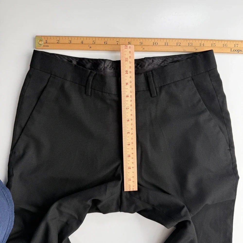 ZARA‎ Comfort Suit Pants Slim Dress Trousers Mens 30 Black Classic